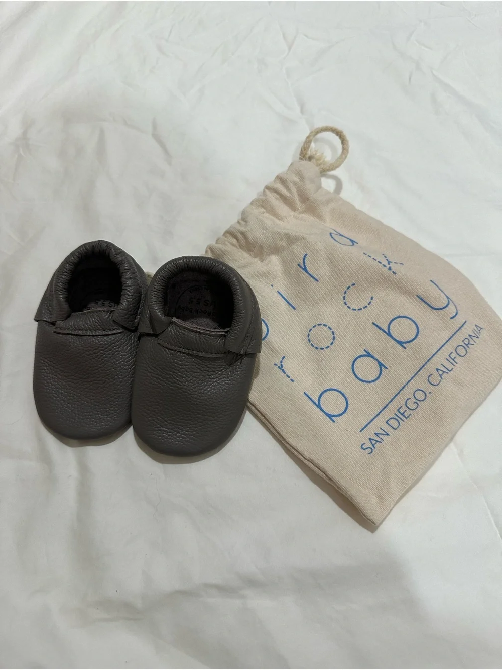 birdrockbaby Slate Fringeless Mocassins